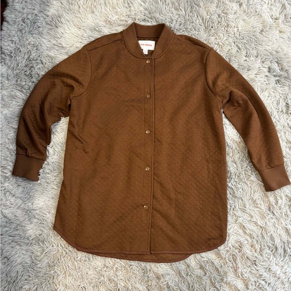 Joe Fresh Tops - Joe Fresh Brown Quilted Long Sleeve Shacket